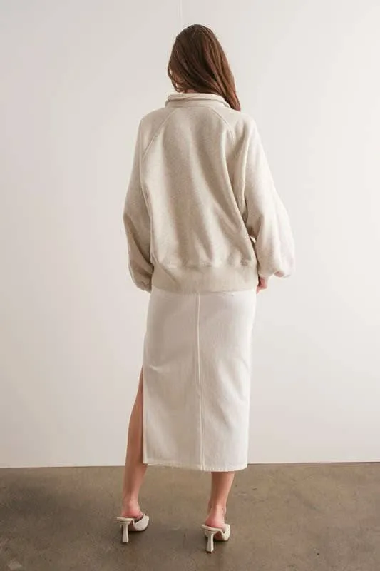 White Melange Pullover