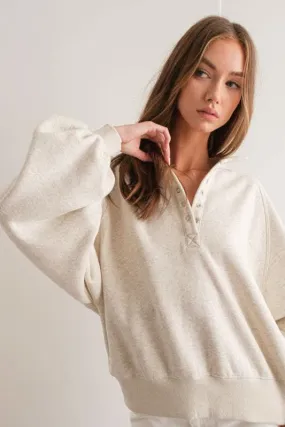 White Melange Pullover