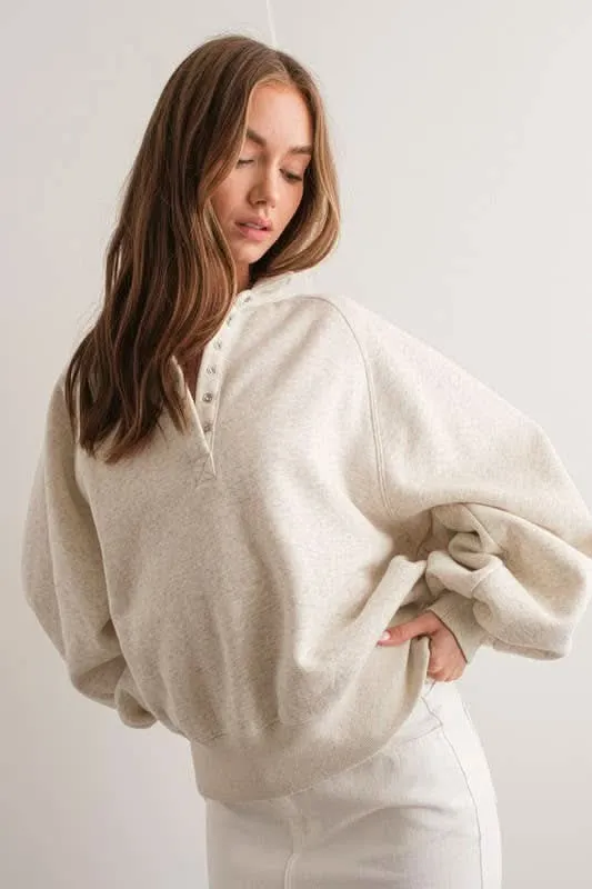 White Melange Pullover
