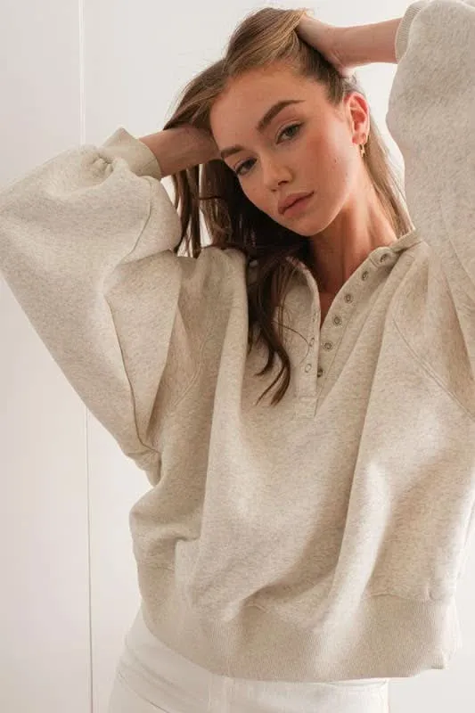 White Melange Pullover