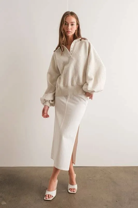 White Melange Pullover