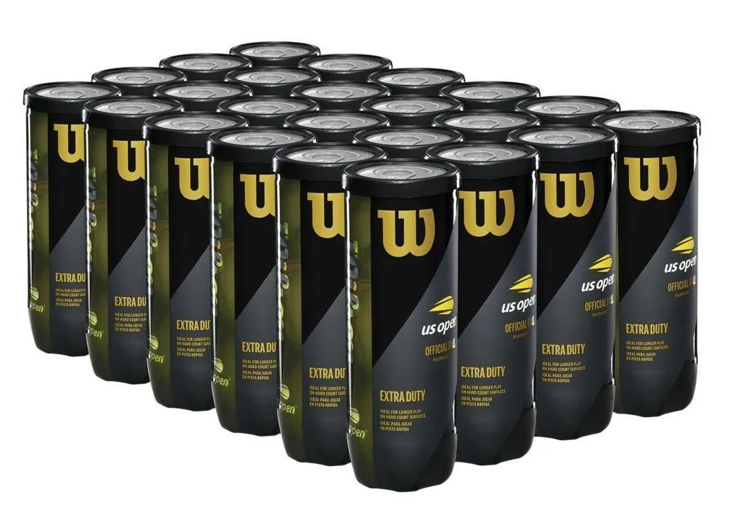 Wilson US Open Extra Duty Tennis Balls Case - 24 of 3 Ball Cans (72 balls)